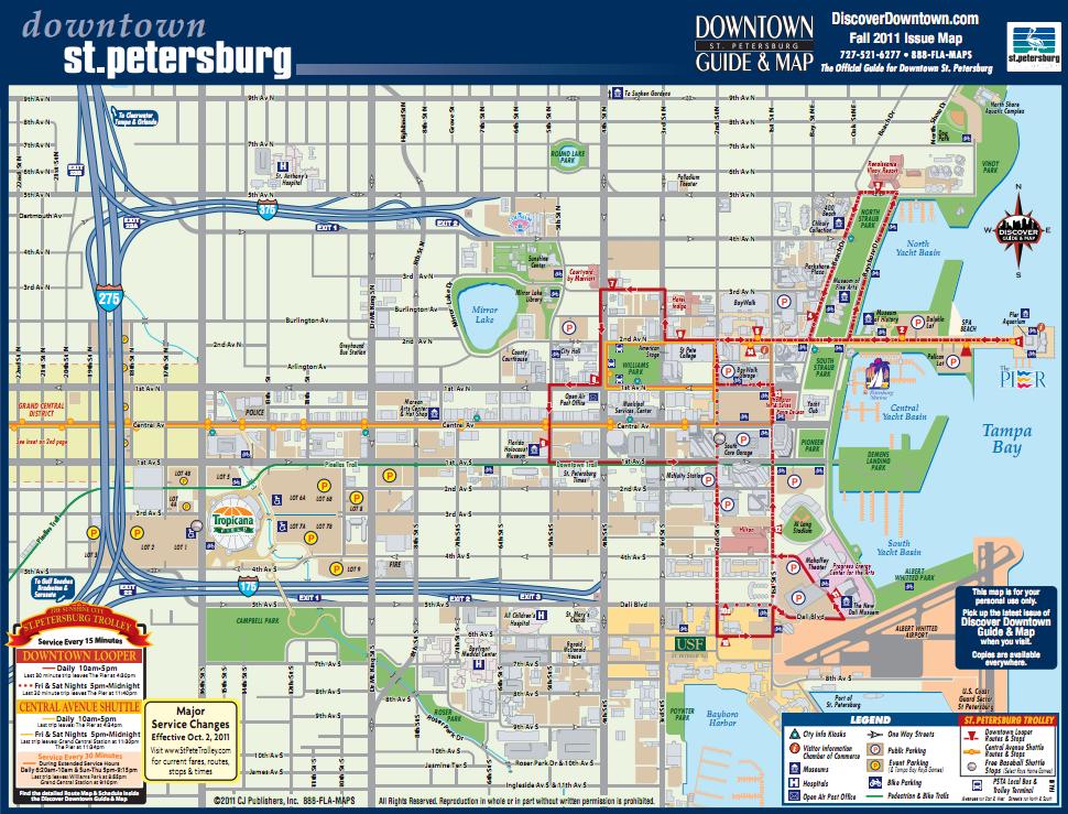 Downtown map of St. Pertersburg, Florida